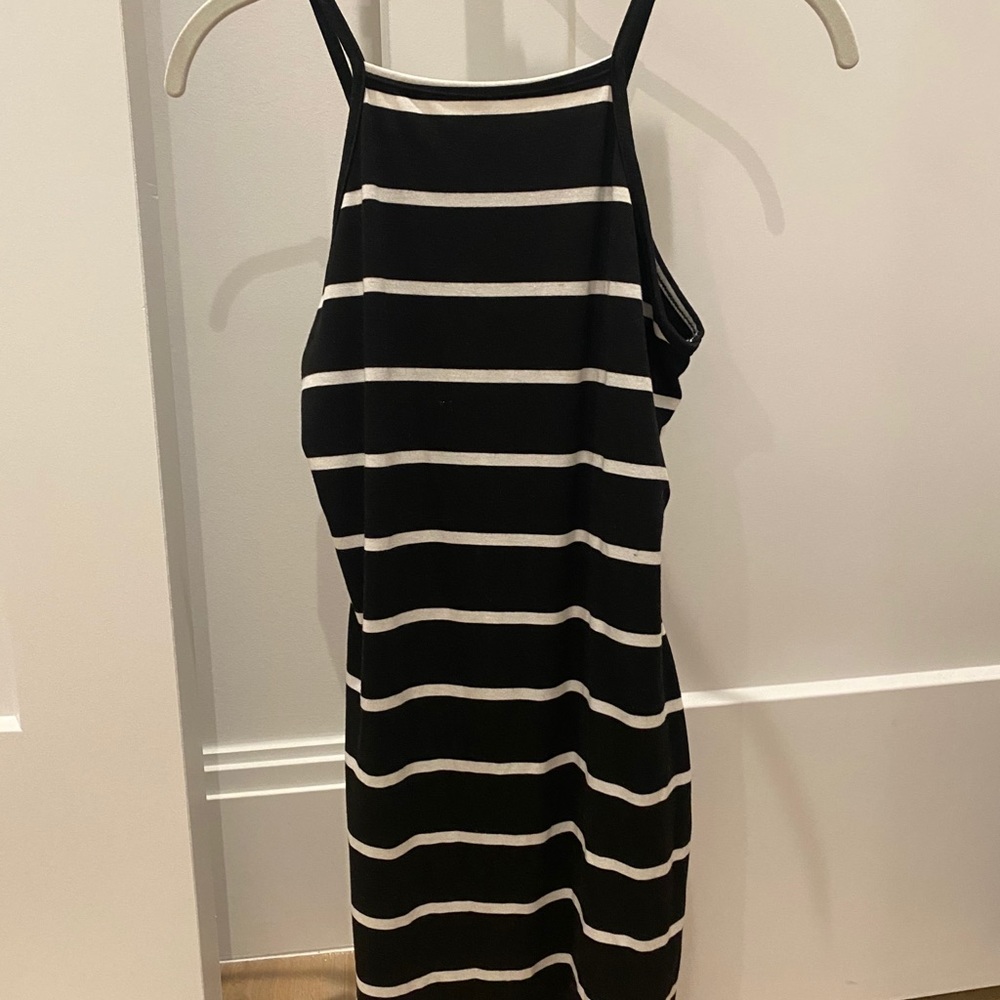 Black and white stripped dress